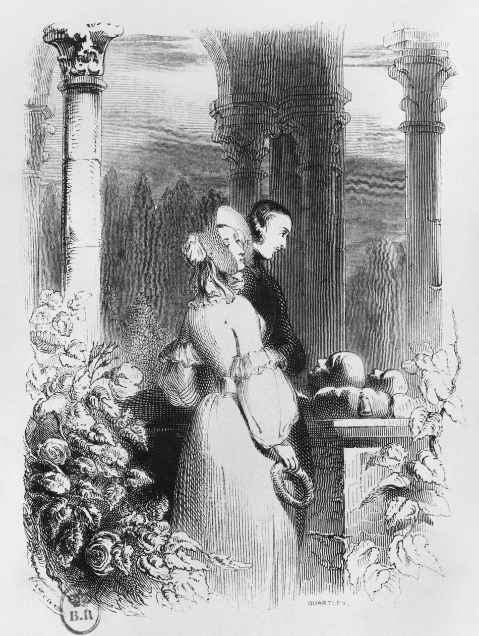 Bezoek aan het graf van Heloise en Abelard, illustratie uit 