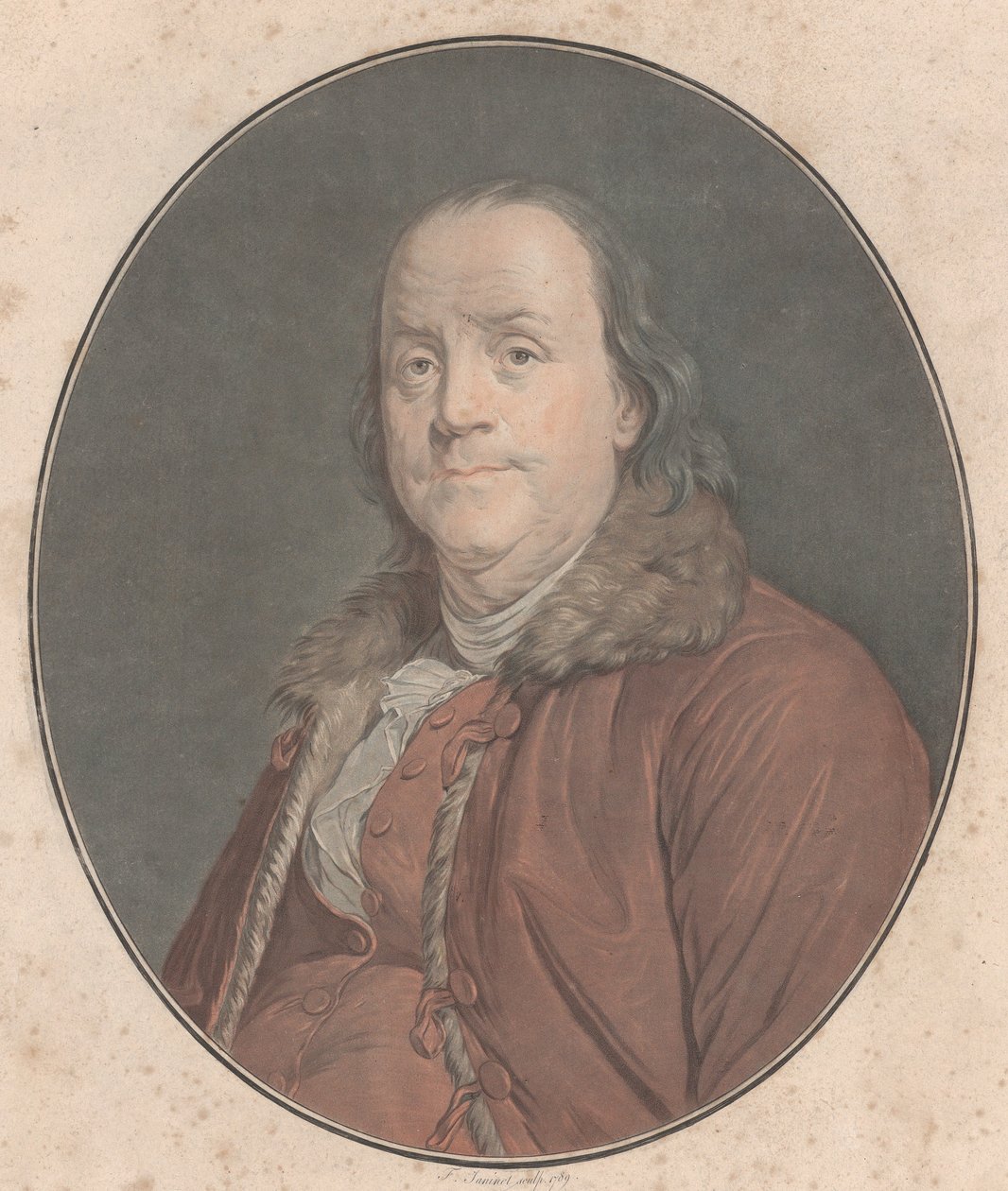 Benjamin Franklin, 1789 door Jean Francois Janinet