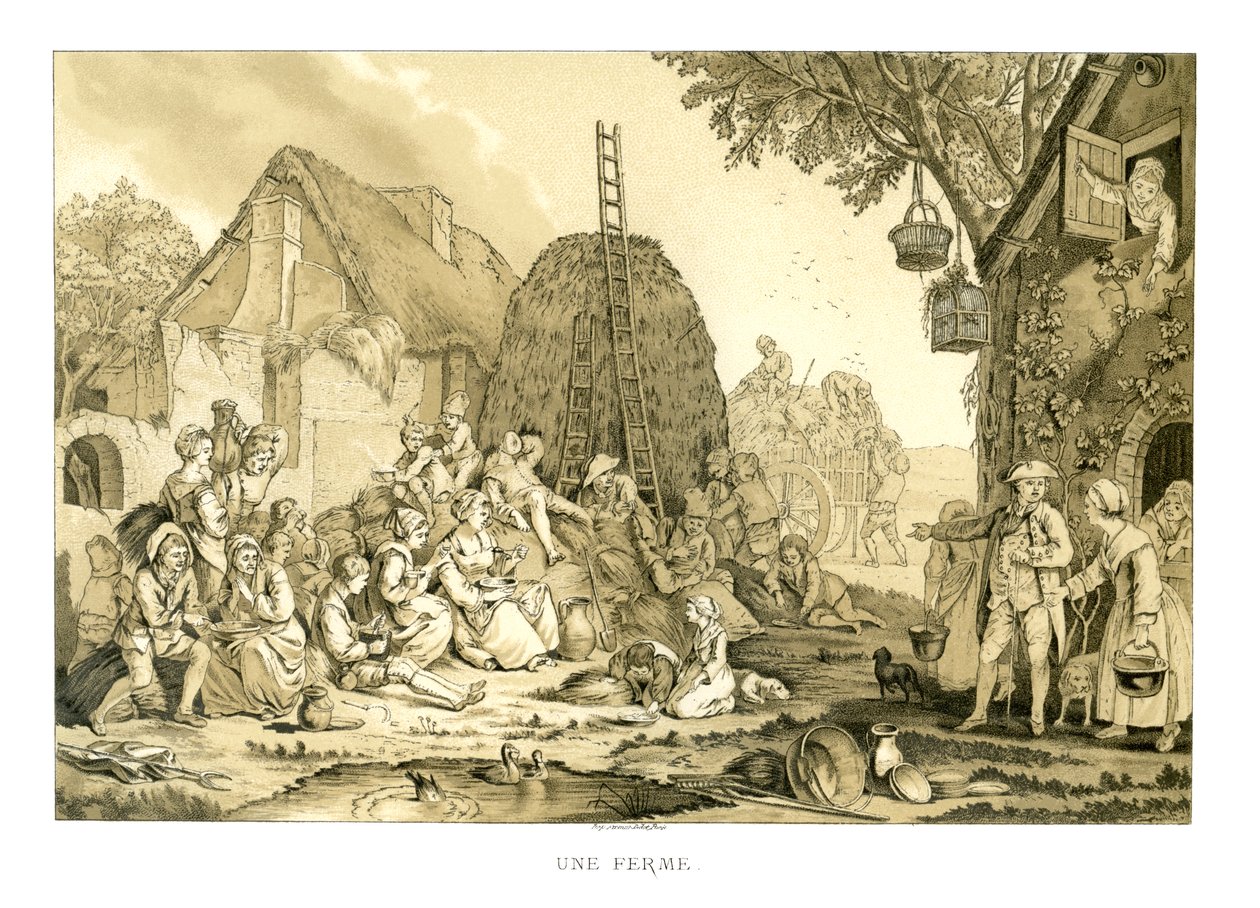 De boerderij, 1885 door Jean Francois Janinet