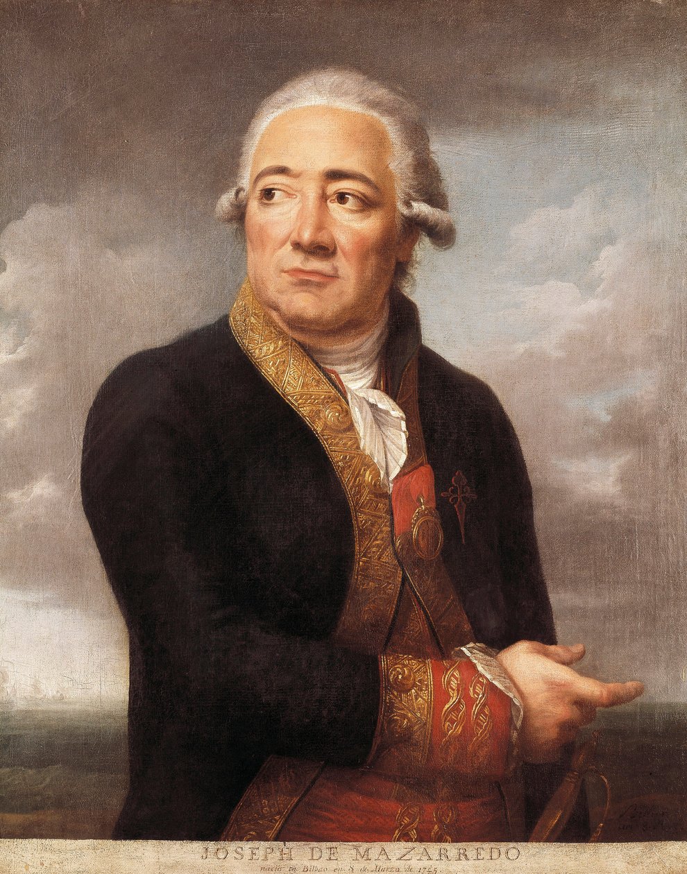 Portret van de Spaanse admiraal Jose de Mazarredo Salazar (1745-1812), Schilderij door Jean Francois Marie Bellier (1745-1836) 1783 Madrid. Maritiem Museum door Jean Francois Marie Bellier