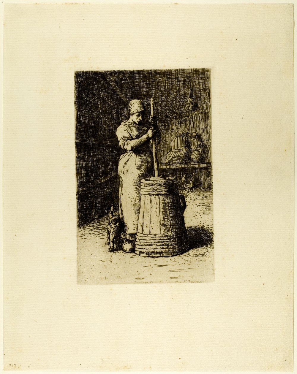 Een Vrouw die Boter Karrt door Jean Francois Millet