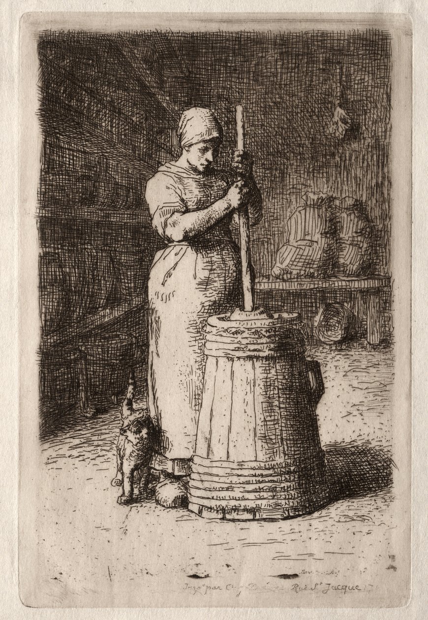 Een Vrouw die Boter Karrt door Jean Francois Millet
