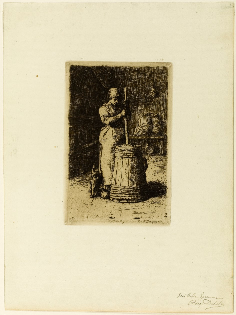 Een Vrouw die Boter Karrt door Jean Francois Millet