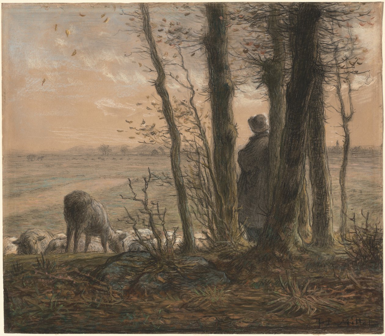 Vallende Bladeren door Jean-Francois Millet