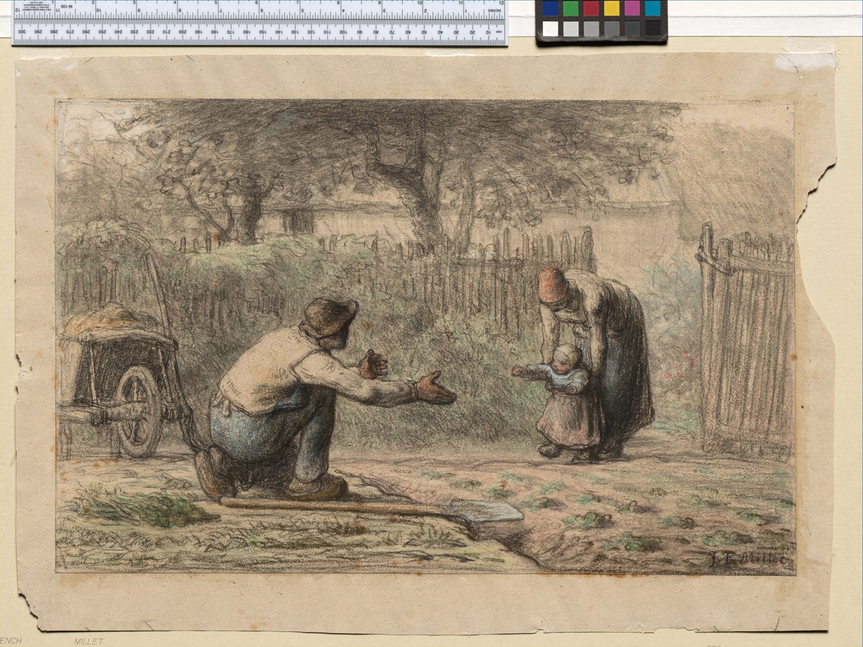 Eerste stappen, ca. 1858-66 door Jean Francois Millet