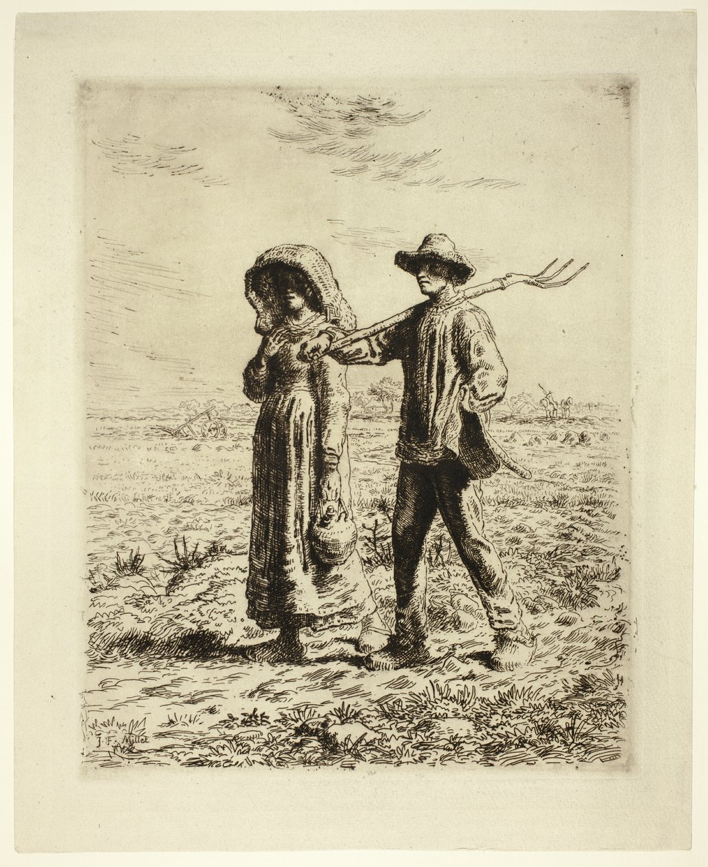 Boeren op Weg naar Werk door Jean-Francois Millet