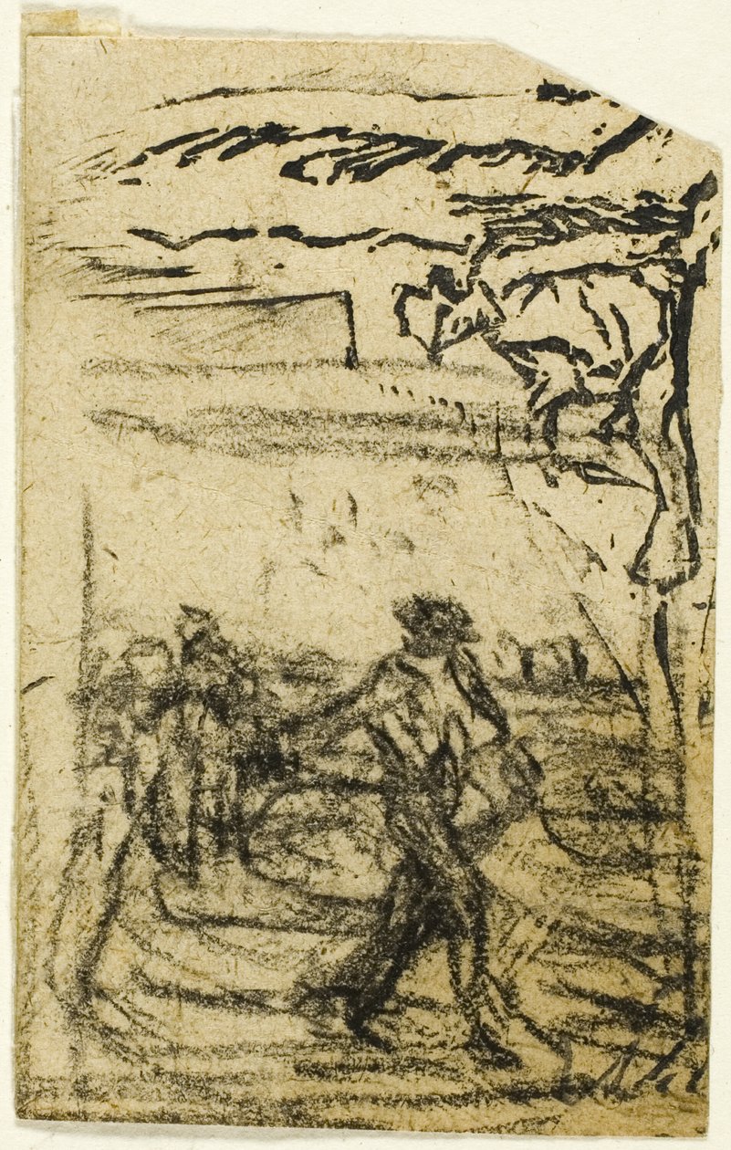 Schetsen, Fragment: Boer Zittend aan de Voet van een Boom door Jean-Francois Millet