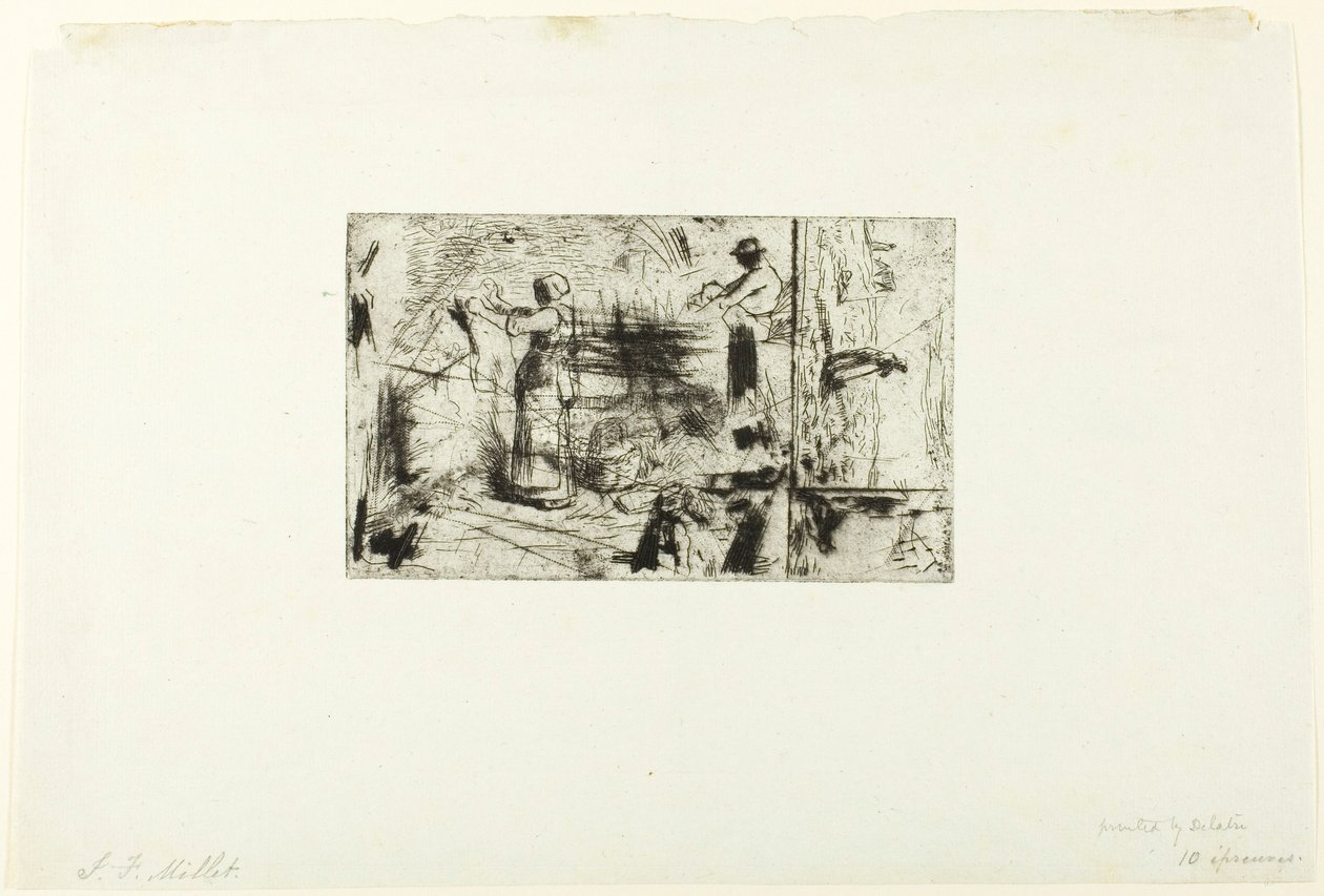 Schetsen van drie onderwerpen door Jean Francois Millet