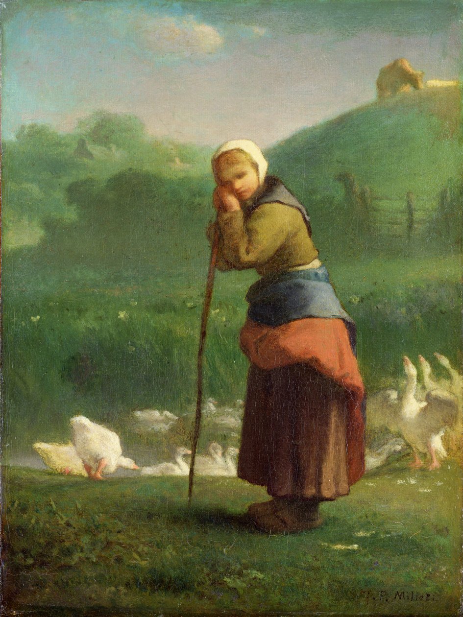 Het Gansje Meisje van Gruchy door Jean-Francois Millet