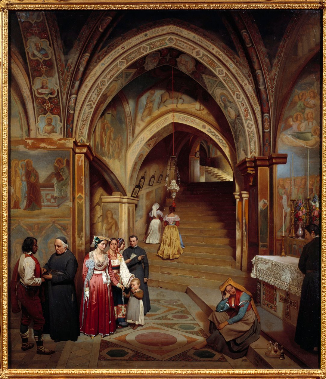 Uitzicht op de kerk van het Benedictijnenklooster van San Subiaco door Jean Francois Montessuy