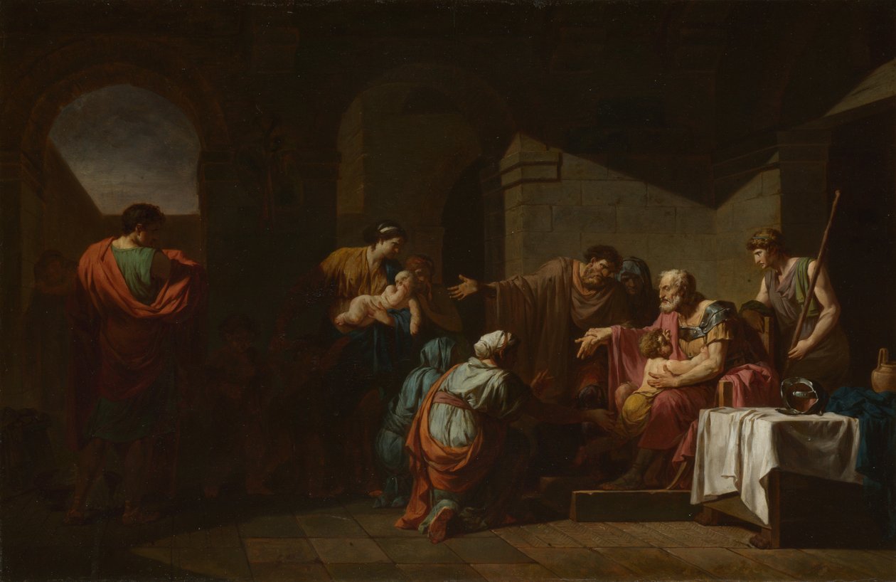 Belisarius ontvangt gastvrijheid van een boer, 1779 door Jean François Pierre Peyron