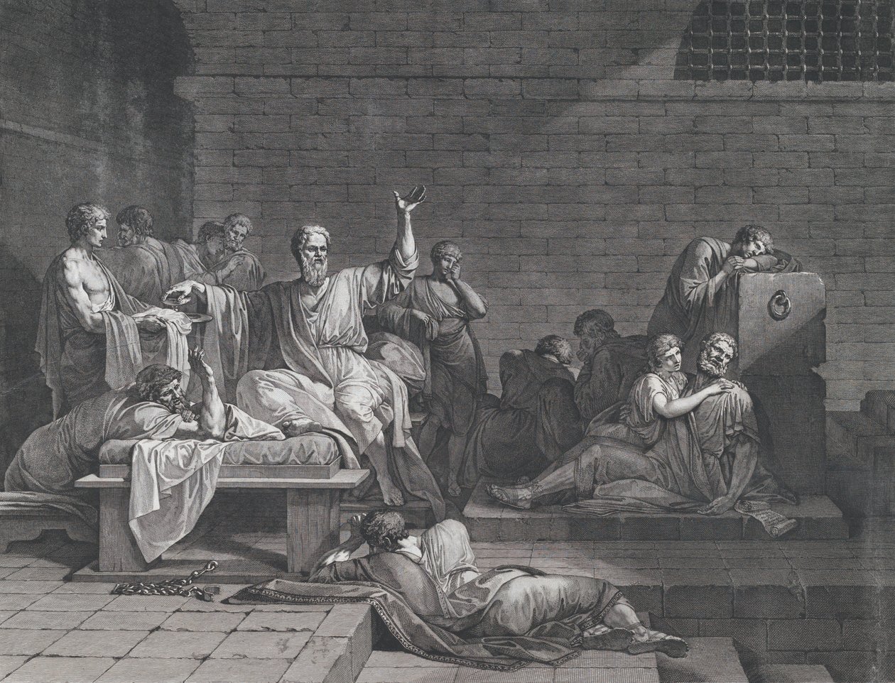 De dood van Socrates door Jean François Pierre Peyron