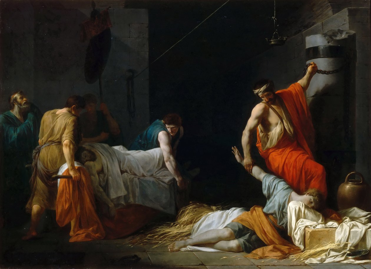 De begrafenis van Miltiades door Jean François Pierre Peyron