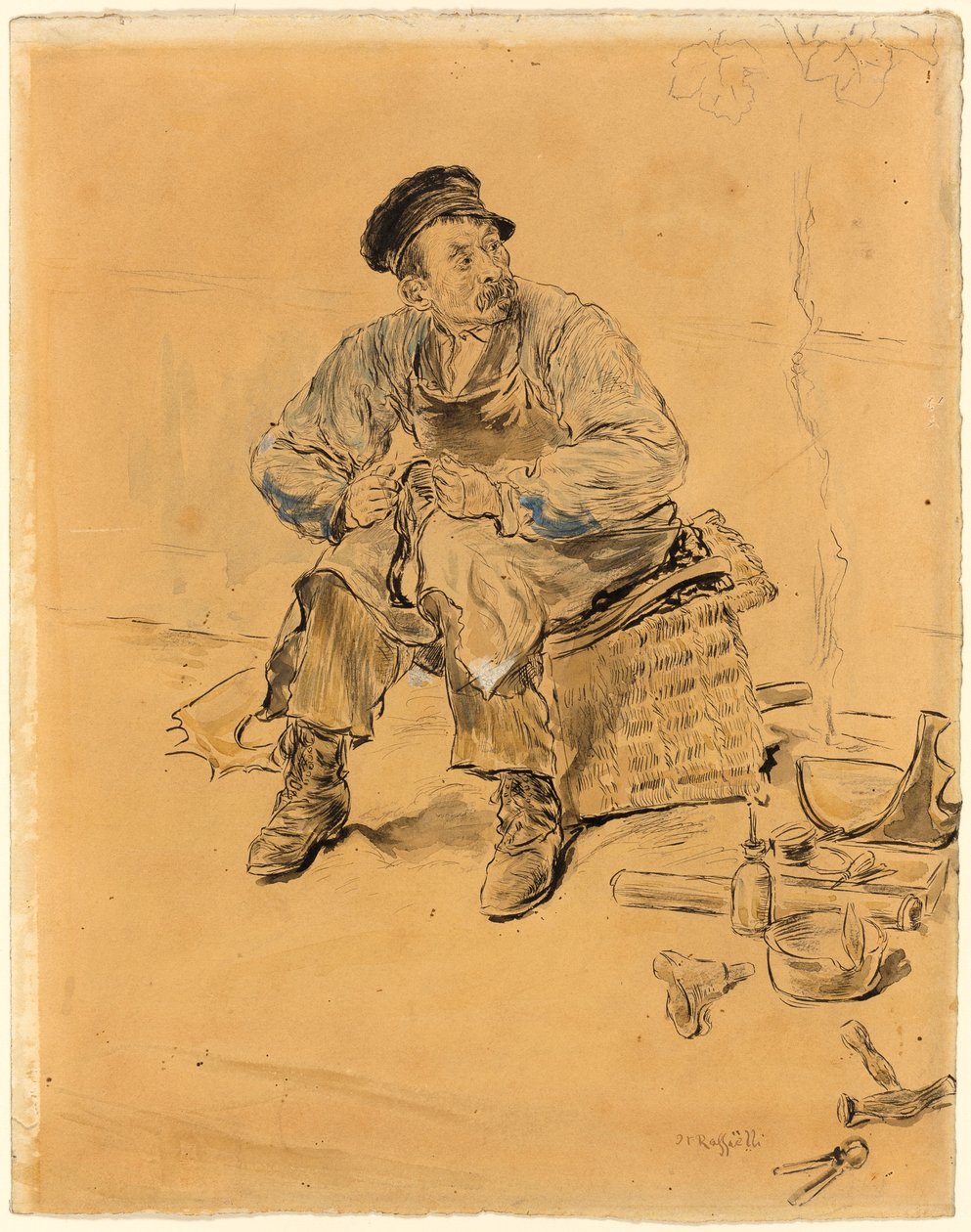 Een schoenmaker door Jean Francois Raffaelli