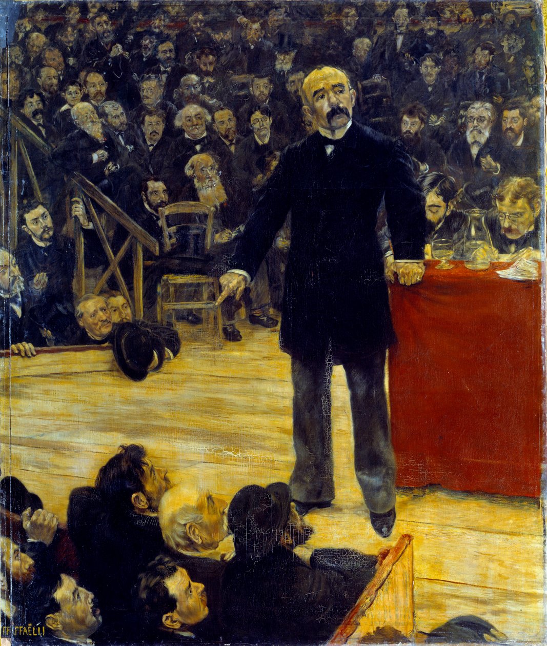 Georges Clemenceau (1841-1929) houdt een toespraak in het Fernando Circus (1883) door Jean Francois Raffaelli