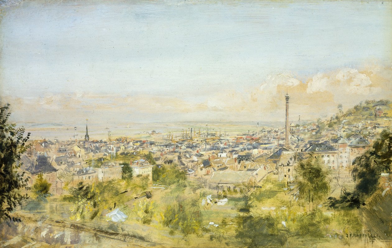 Honfleur, uitzicht op de Cote de Grace door Jean Francois Raffaelli