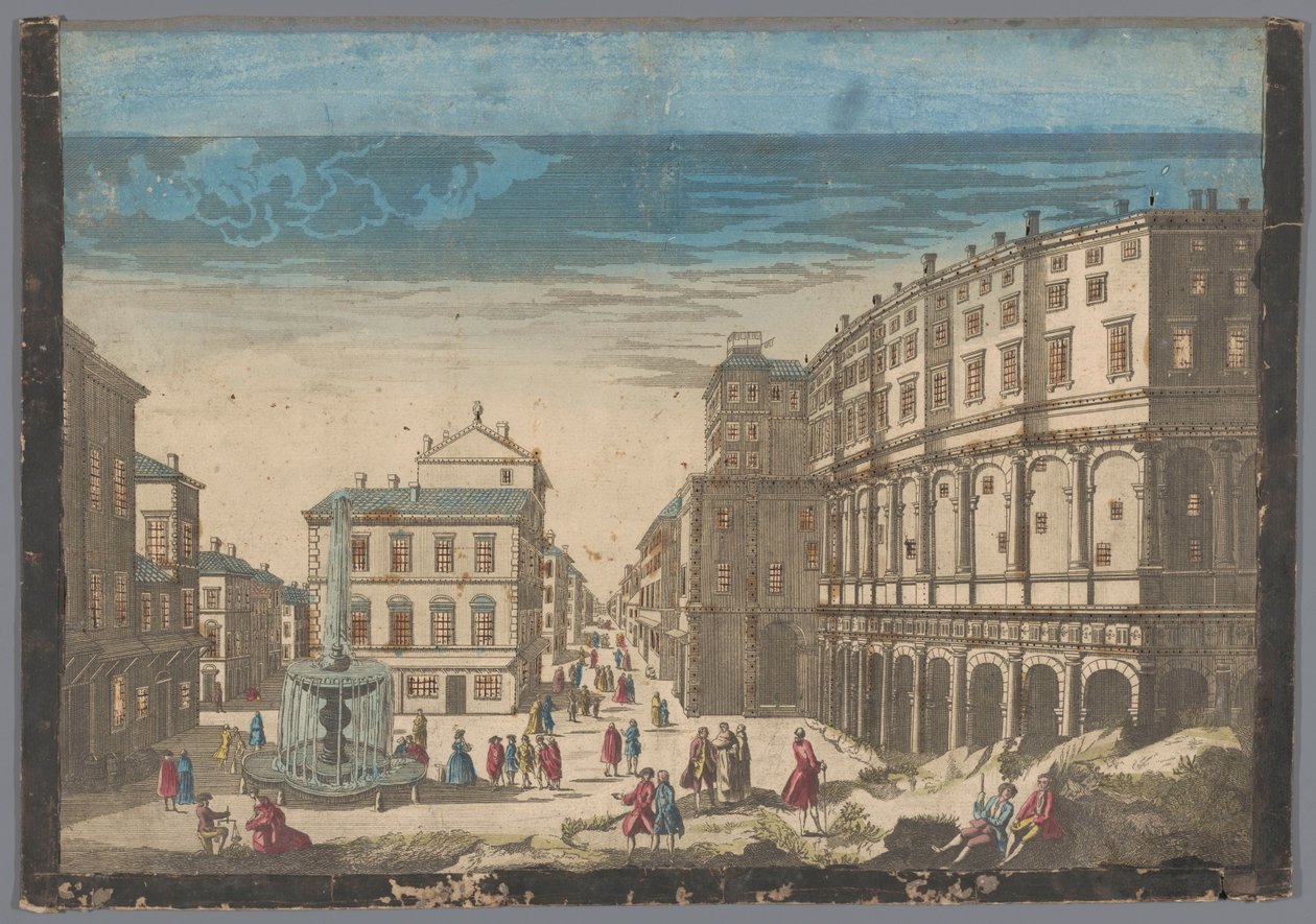 Gezicht op het Theater van Marcellus te Rome door Jean François Daumont (possibly)