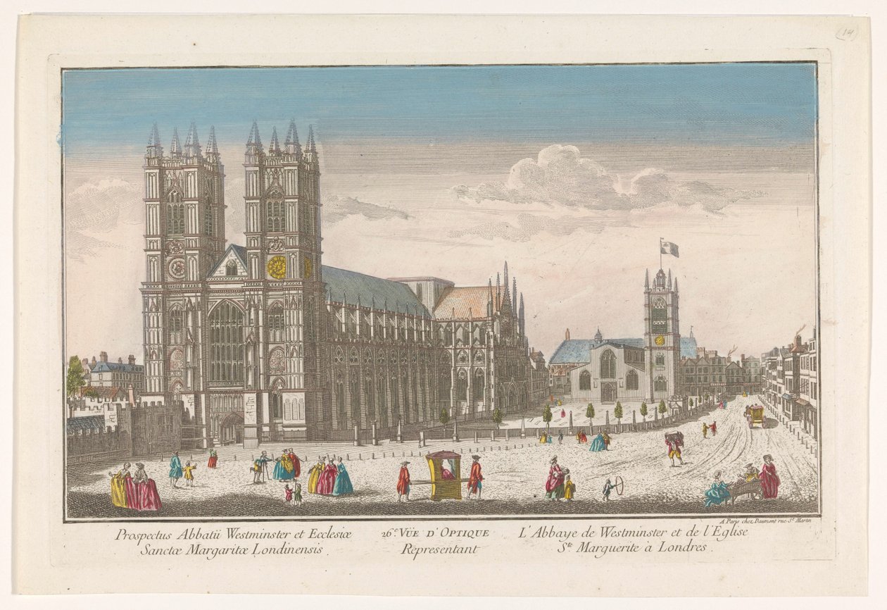 Gezicht op de Westminster Abbey en de kerk St Margaret