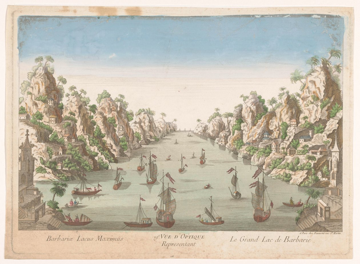 Gezicht op het grote meer te Hanoi door Jean François Daumont