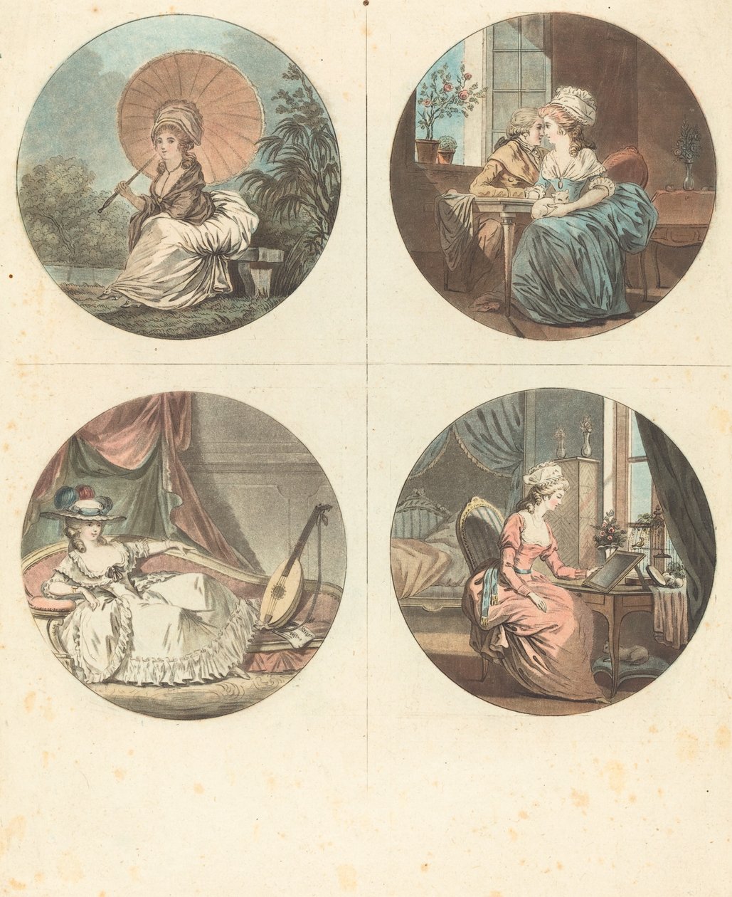 De uren van de dag door Jean François Janinet after Nicolas Lavreince