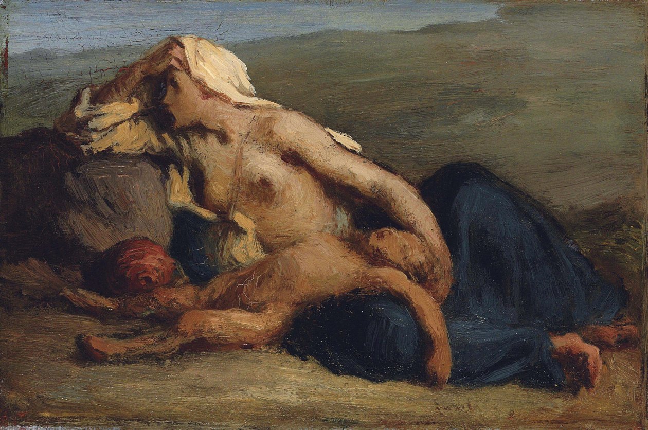 Hagar en Ismaël door Jean-Francois Millet