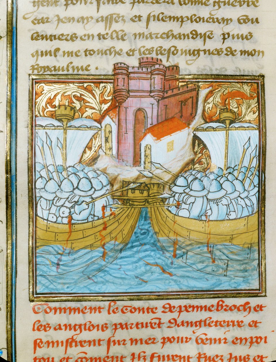 De zeeslag bij La Rochelle, waarbij een Engelse vloot werd verslagen door een Spaanse vloot in dienst van Frankrijk ... door Jean Froissart