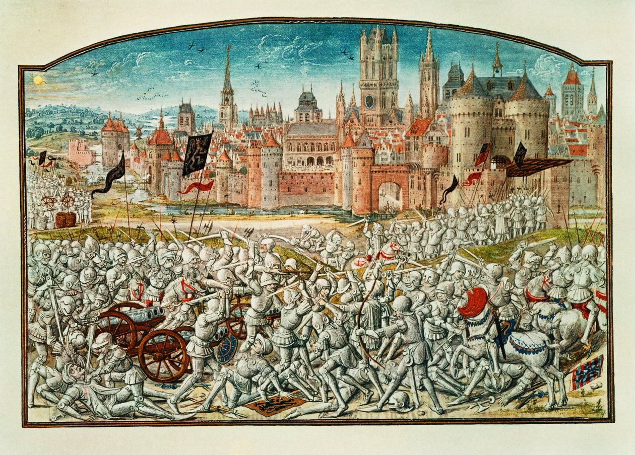 Overwinning van de inwoners van Gent voor de muren van Brugge ... door Jean Froissart