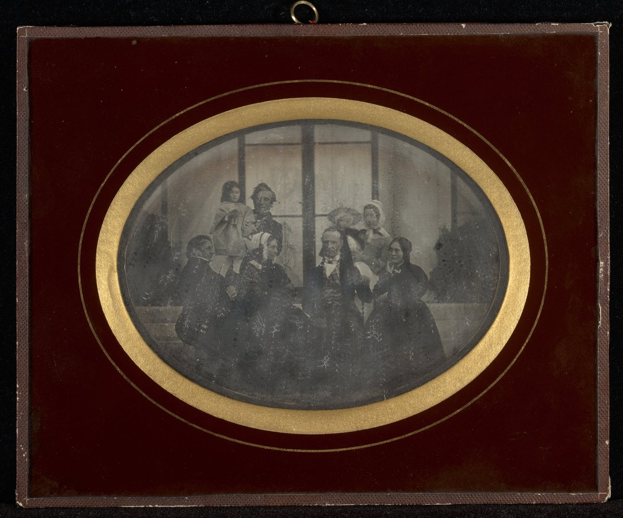 Groepsportret van acht leden van de Eynard-Lullin kring door Jean Gabriel Eynard