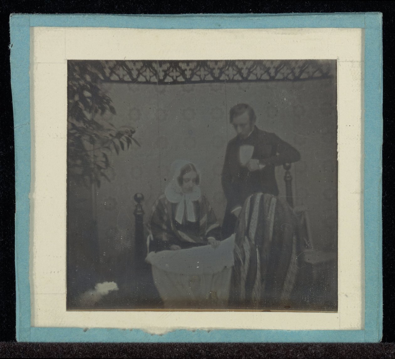 Portret van M. & Mme. Eynard bij een wieg door Jean Gabriel Eynard
