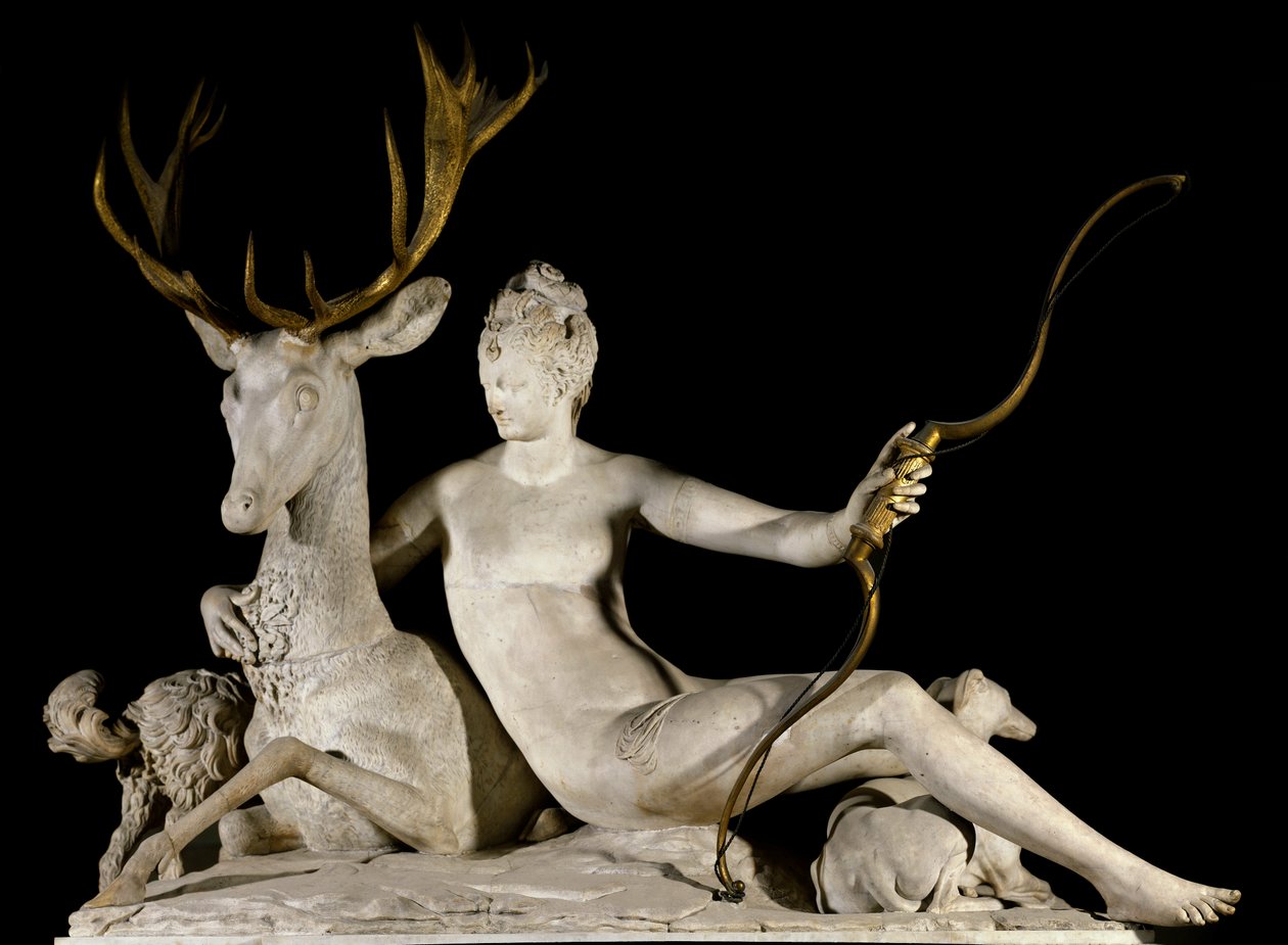 Diana jager en het hert (Diane de Poitiers) door Jean Goujon