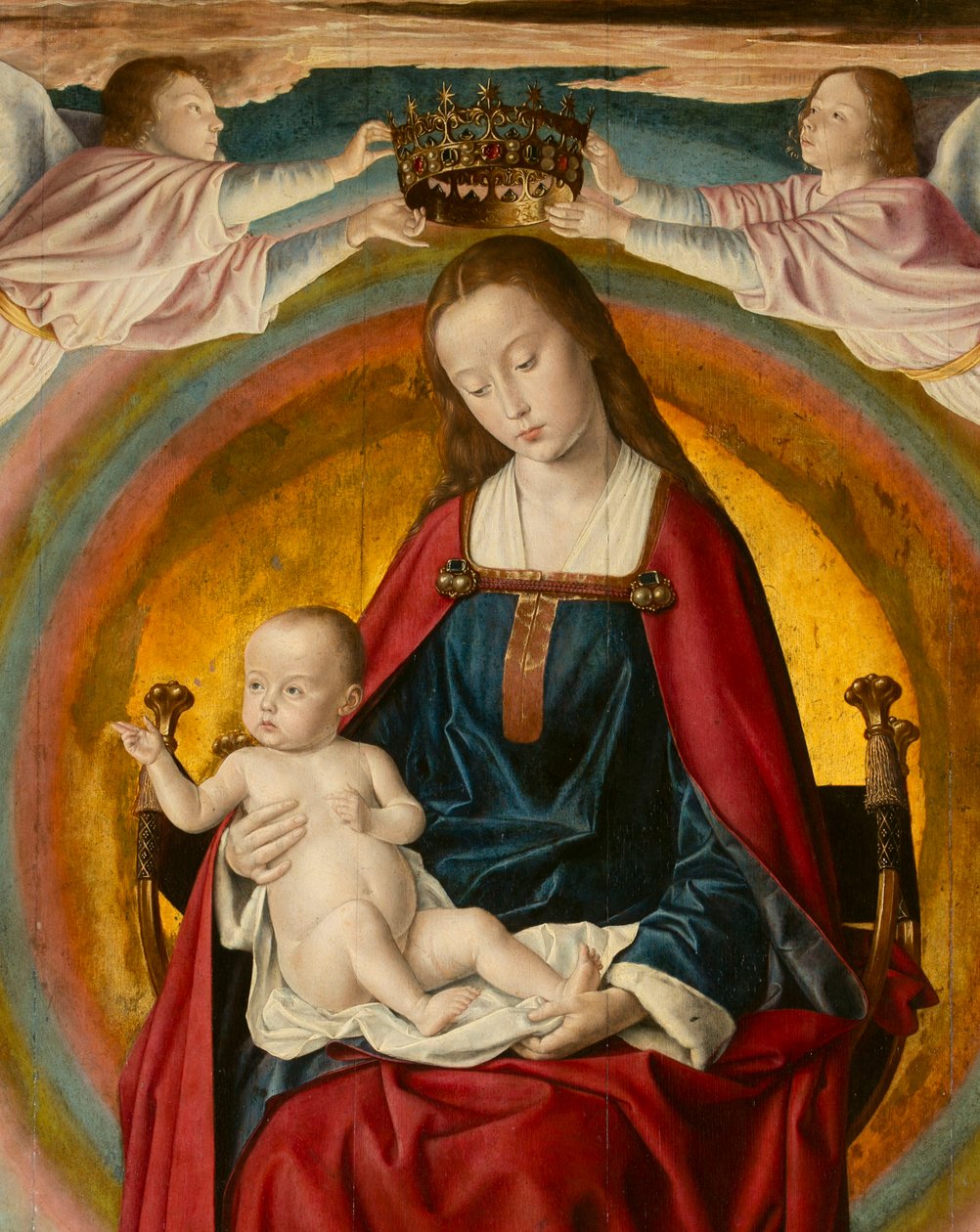De Maagd in Glorie (detail) door Jean Hey