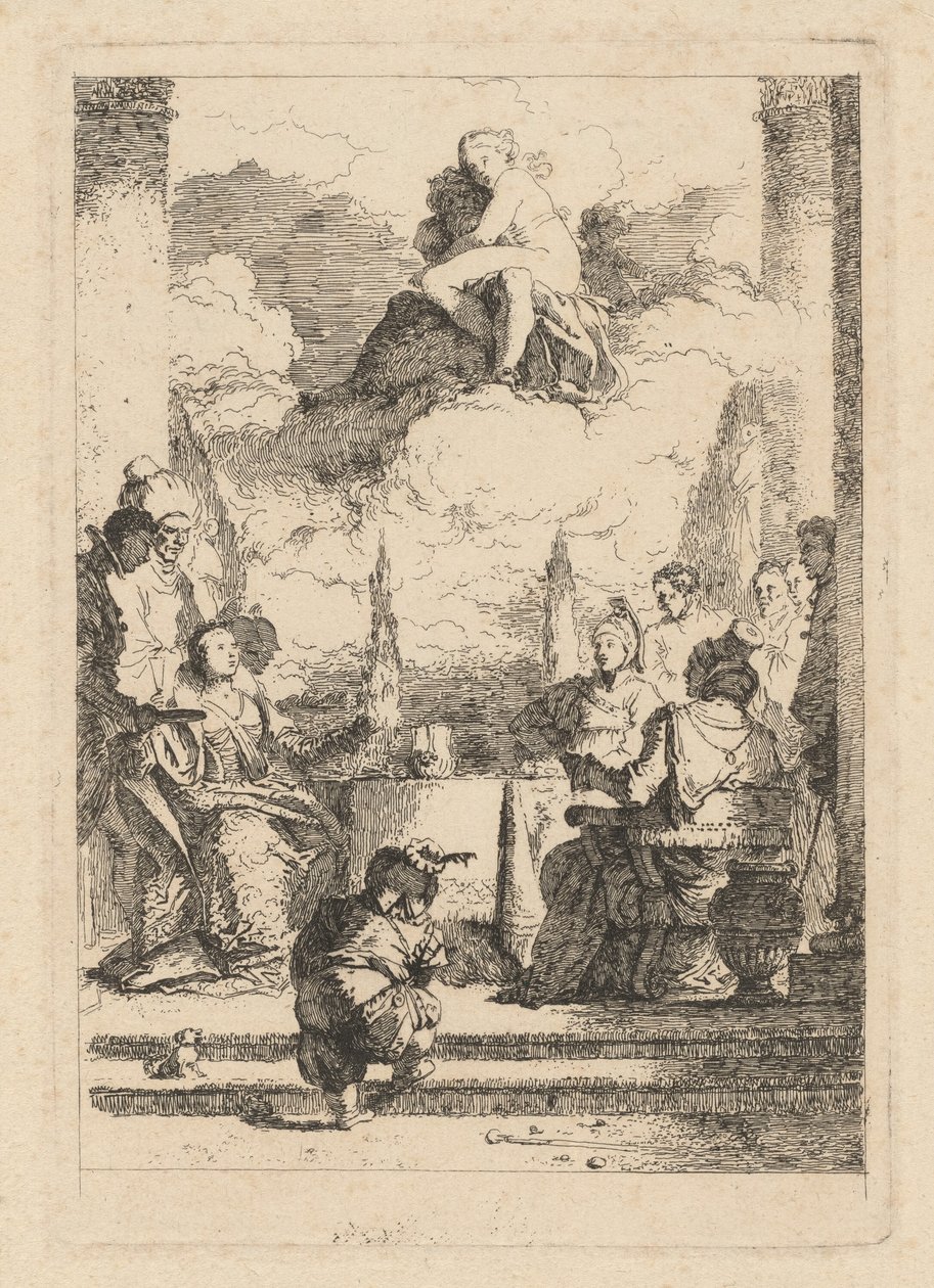 Het Banket van Antony en Cleopatra door Jean Honoré Fragonard after Giovanni Battista Tiepolo