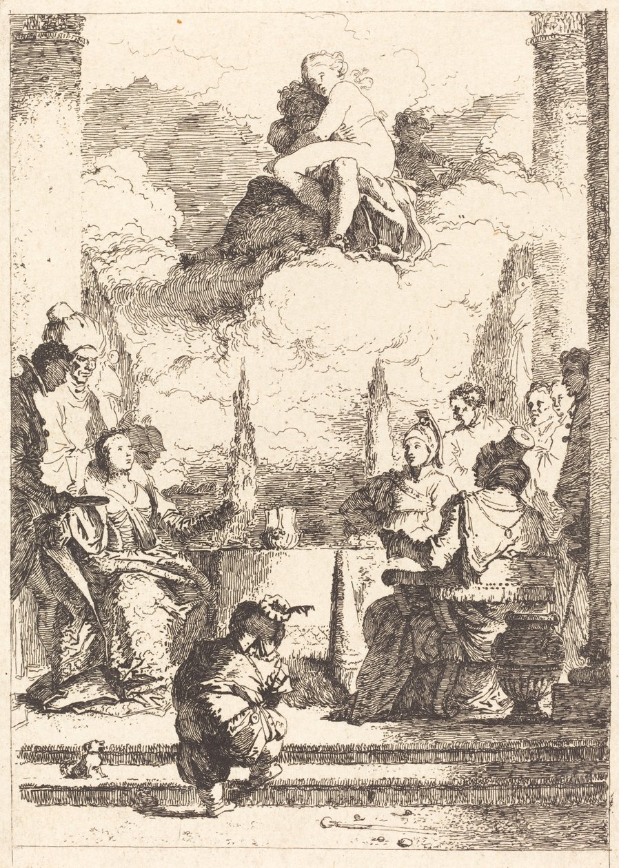 Het Feest van Anthony en Cleopatra door Jean Honoré Fragonard after Giovanni Battista Tiepolo