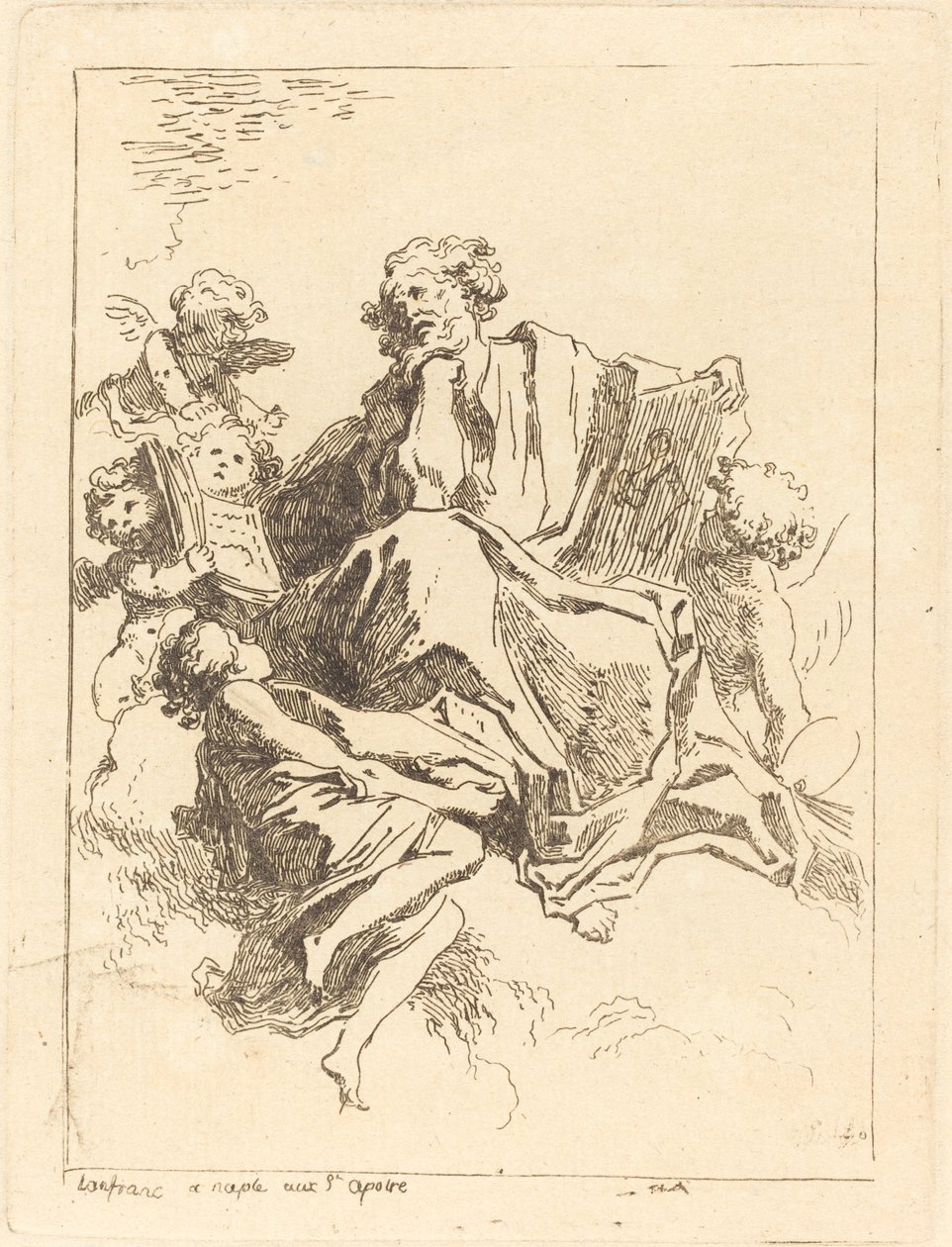 Sint Lucas door Jean Honoré Fragonard after Giovanni Lanfranco