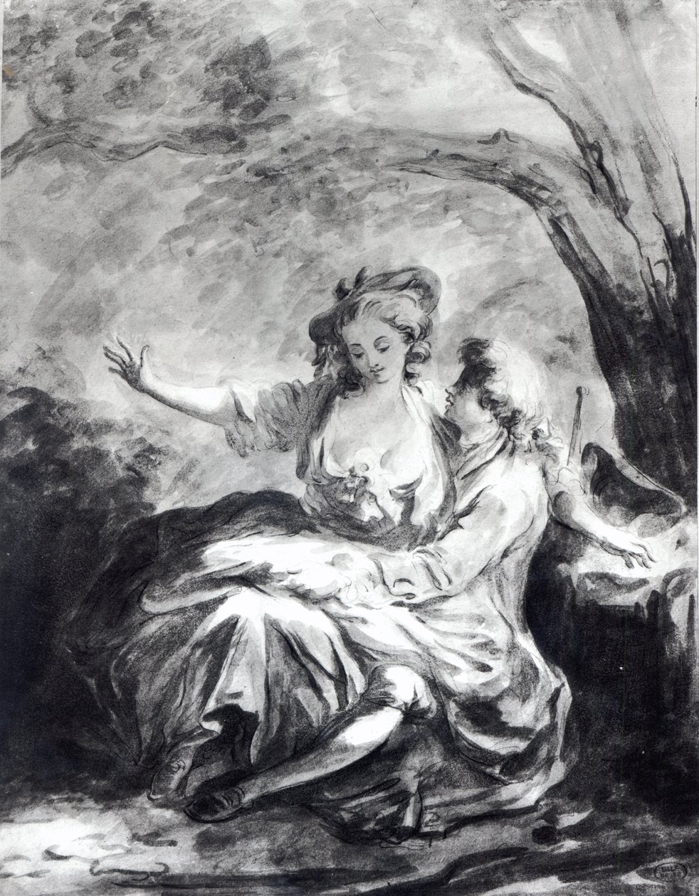 Een ontmoetingsplaats voor liefde door Jean Honore Fragonard