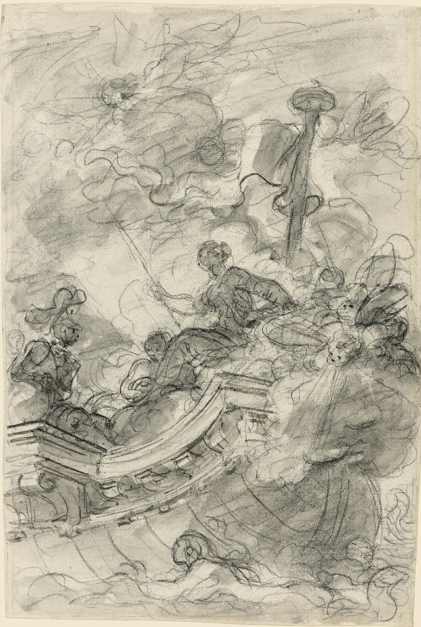Astolfo vaart uit met Andronica en Sofrosina door Jean Honore Fragonard