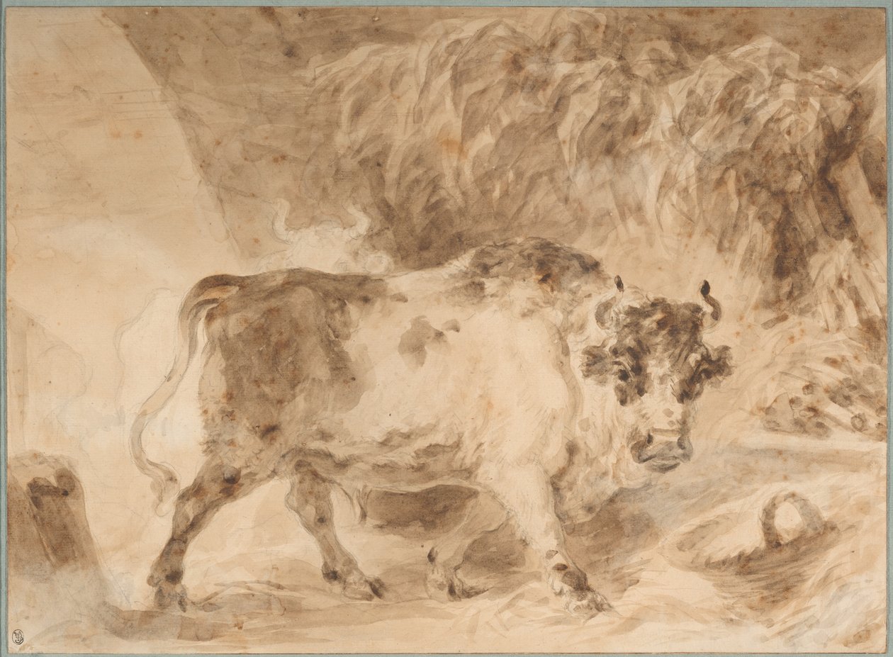 Stier van de Romeinse Campagna door Jean Honore Fragonard