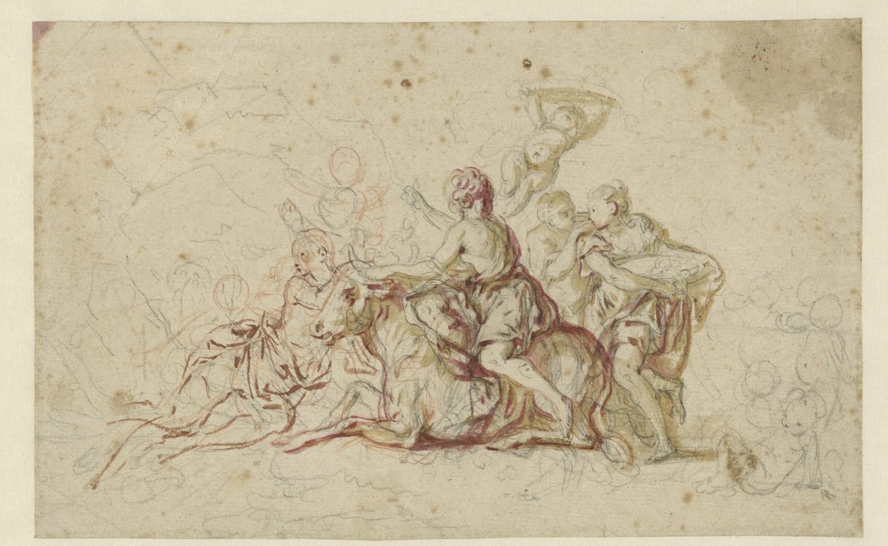 Europa ontvoerd door Jupiter in de gedaante van een stier door Jean Honore Fragonard