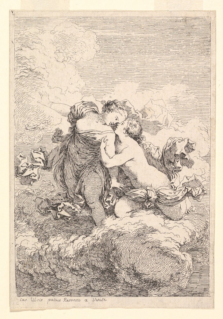 Mythologische scène, mogelijk Diana die Callisto verleidt, ca. 1764 door Jean Honore Fragonard