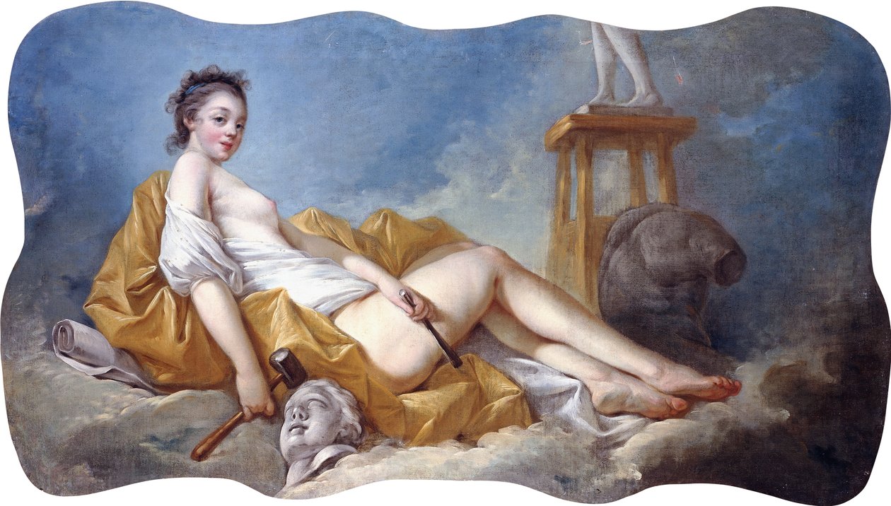 Personificatie van Beeldhouwkunst door Jean Honore Fragonard