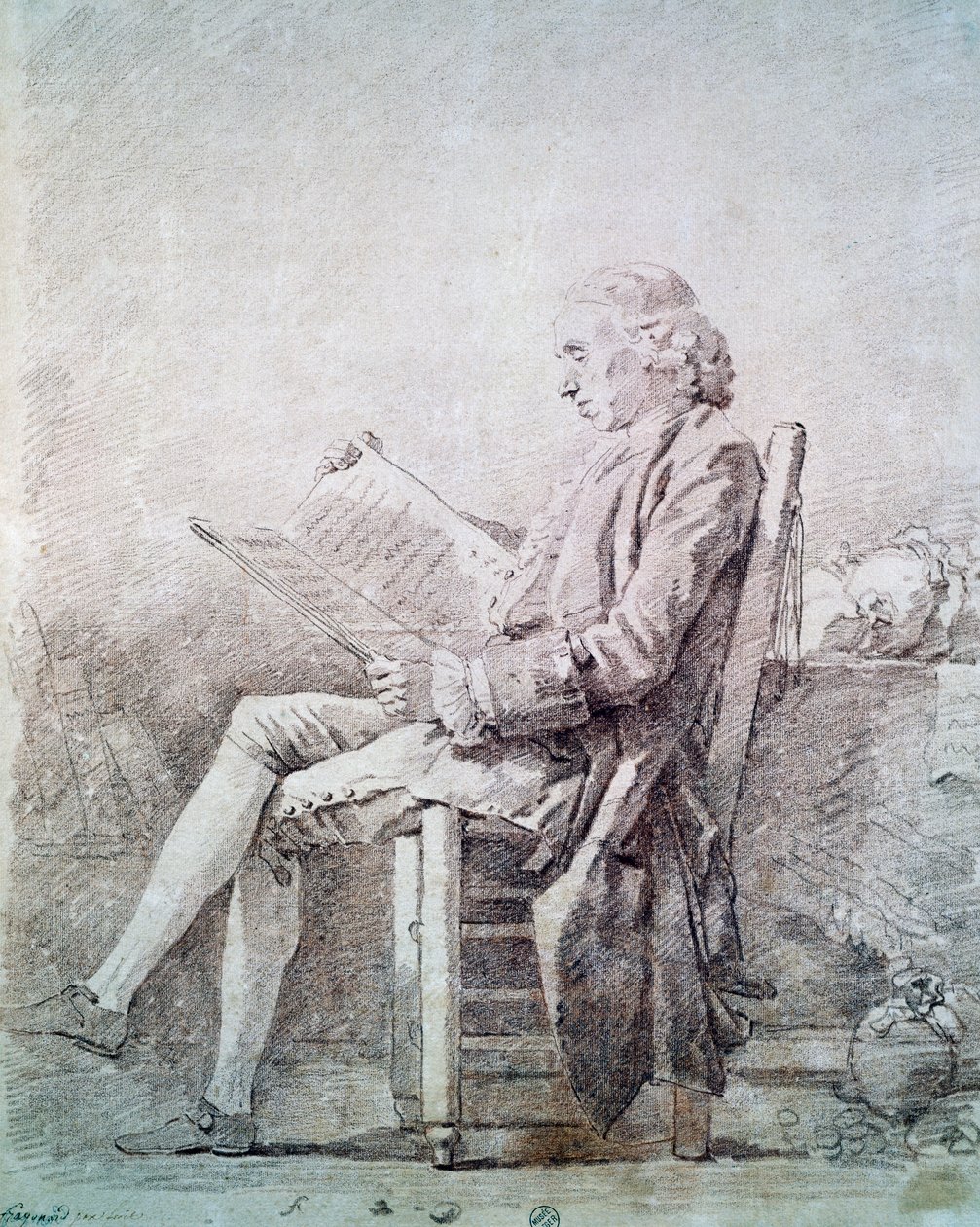 Portret van de abt van Saint Non door Jean Honore Fragonard