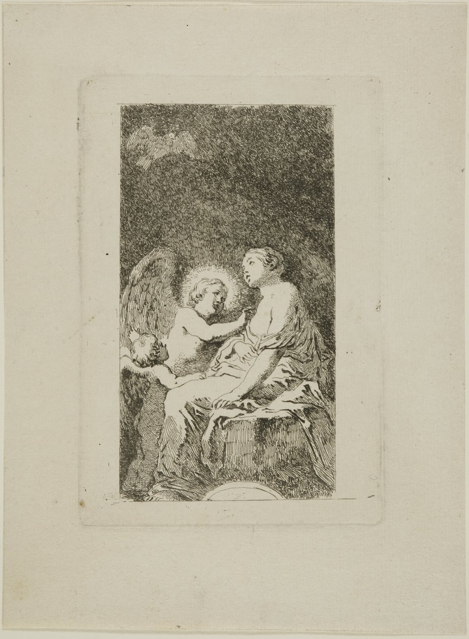 Sint-Catharina van Alexandrië genezen door een engel door Jean Honore Fragonard