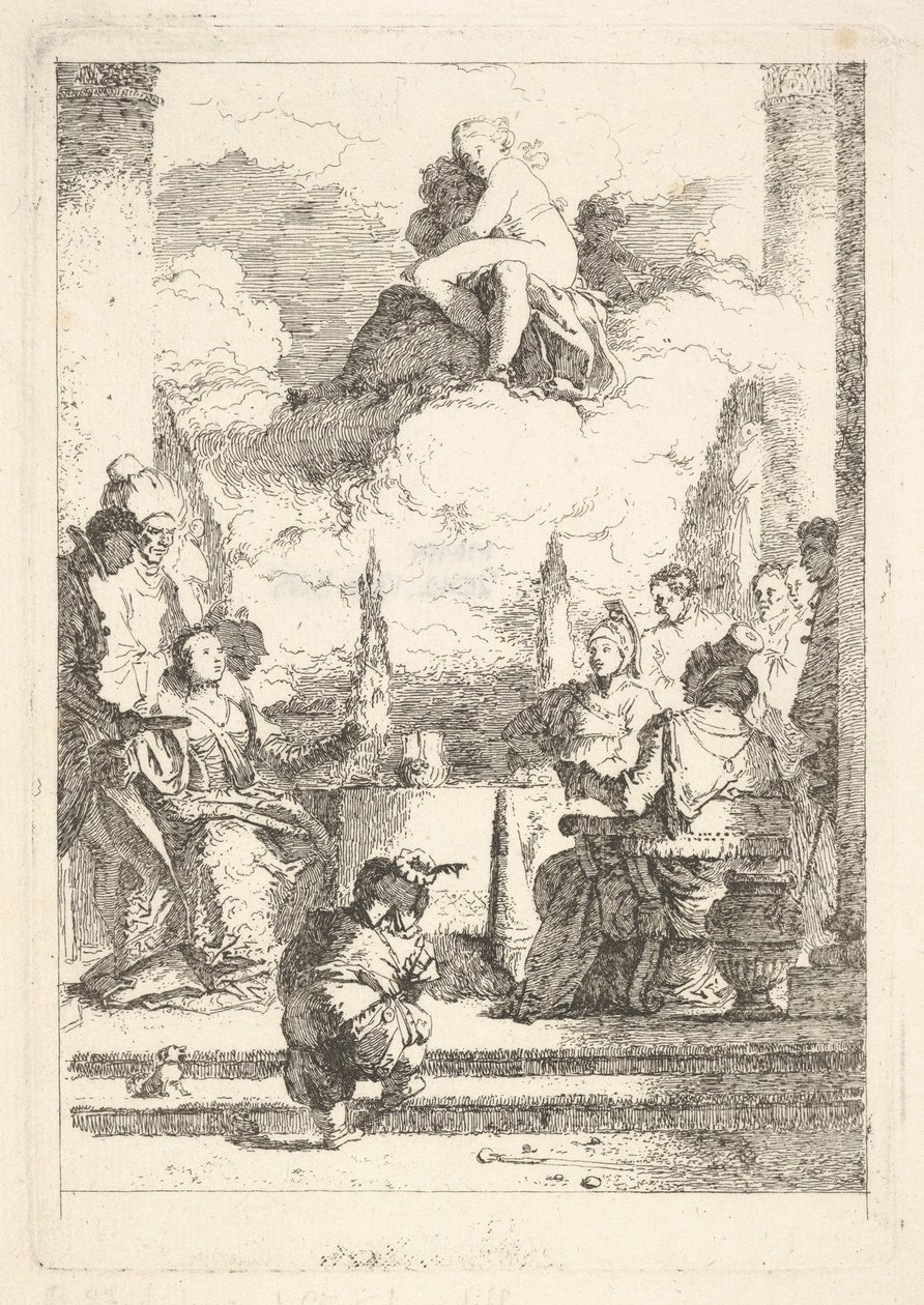 Het Banket van Anthony en Cleopatra door Jean Honore Fragonard