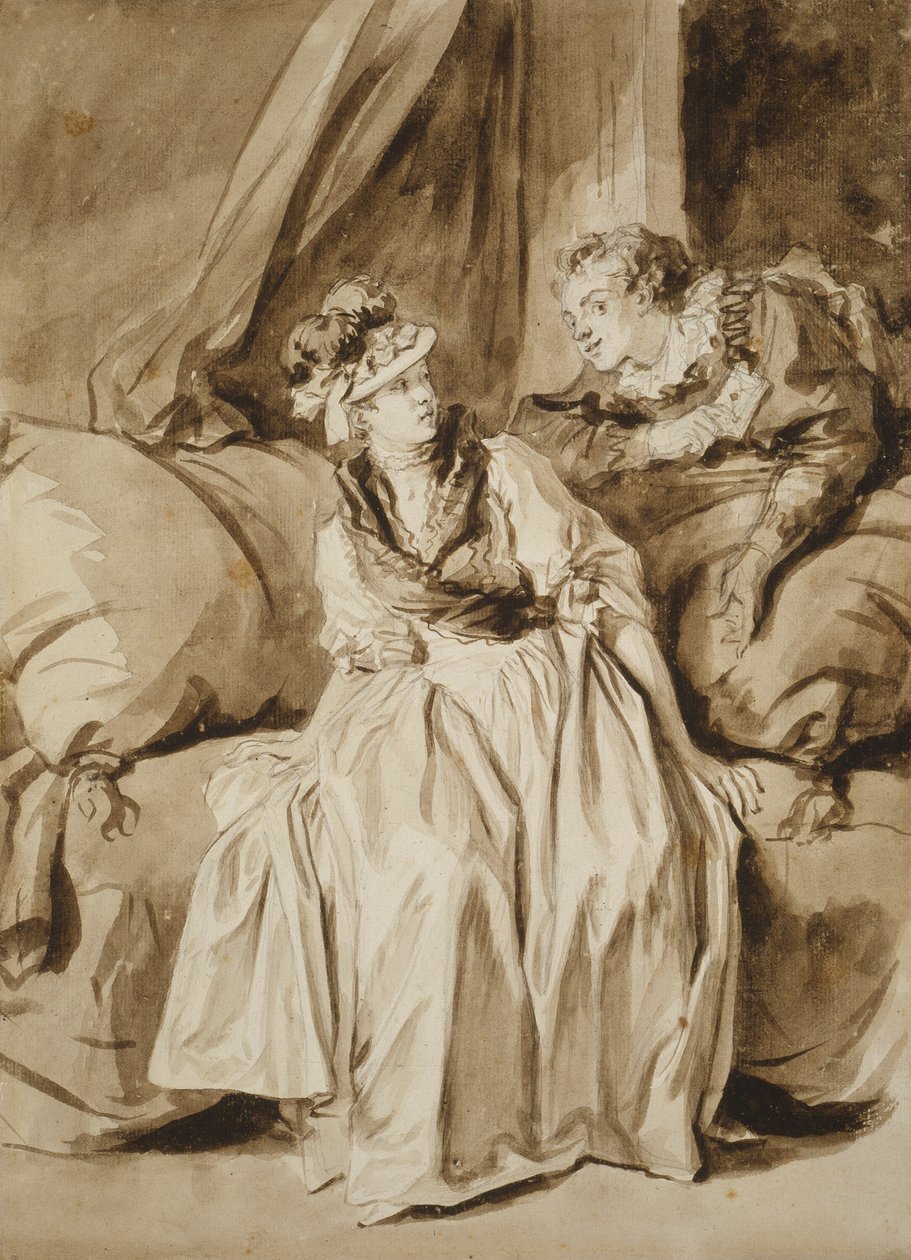 De brief, of Het Spaanse gesprek door Jean Honore Fragonard