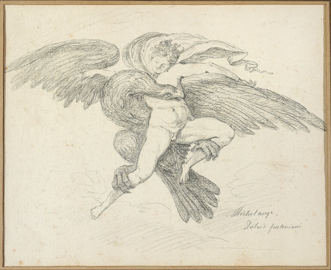 De ontvoering van Ganymedes, naar Michelangelo door Jean Honore Fragonard