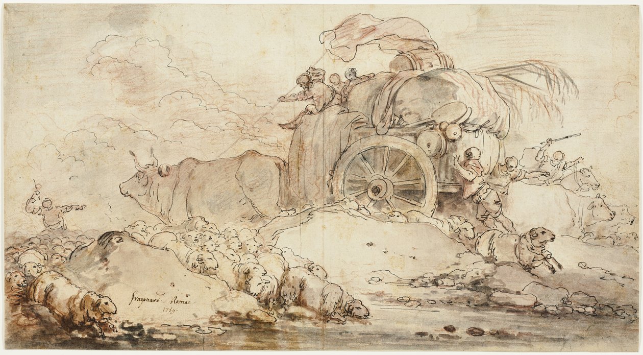 De stilstaande wagen door Jean Honore Fragonard