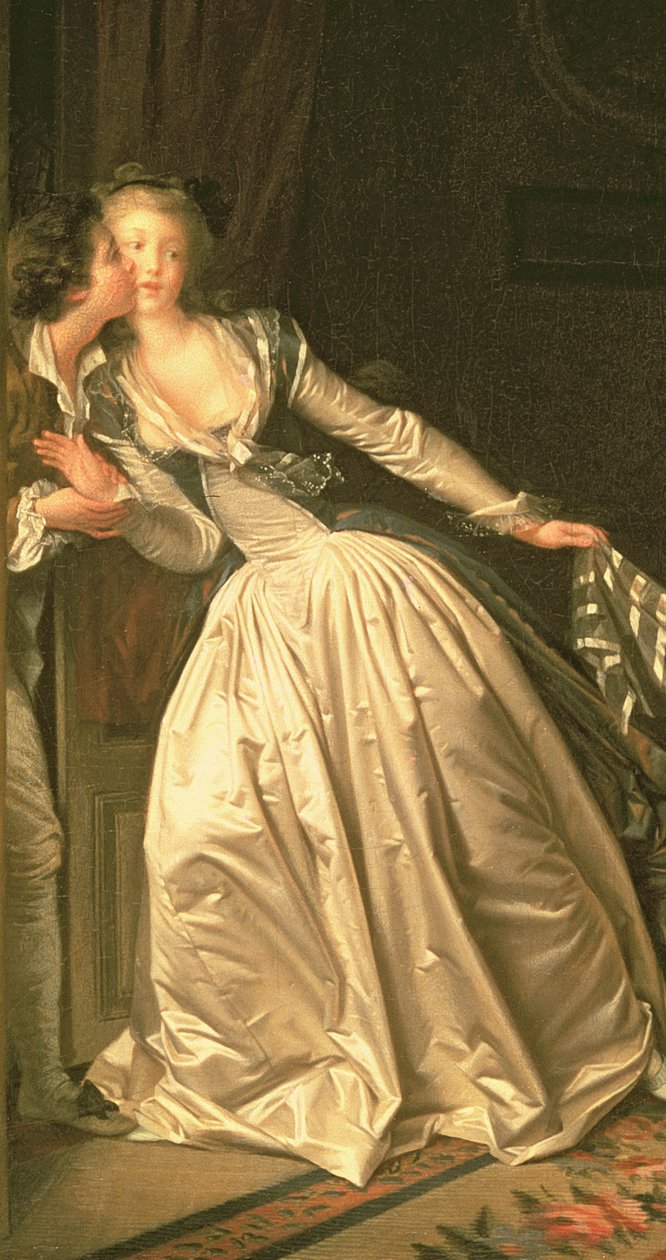 De gestolen kus, c.1788 (detail) door Jean Honore Fragonard