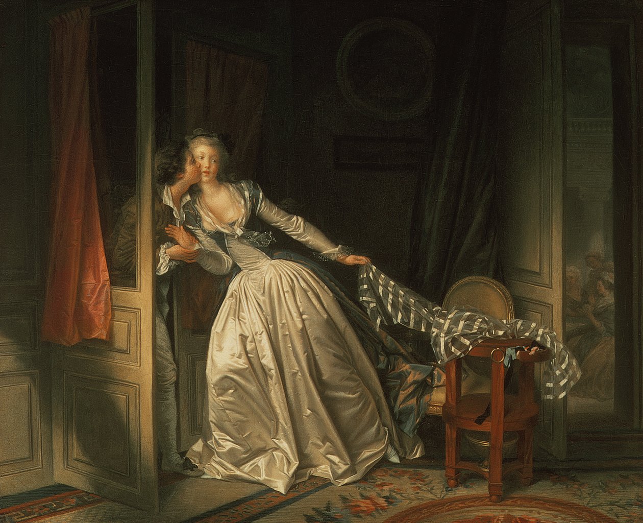 De gestolen kus, ca. 1788 door Jean Honore Fragonard