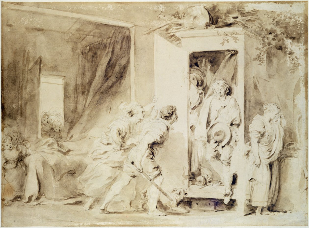 De verraste minnaar, 1755 door Jean Honore Fragonard