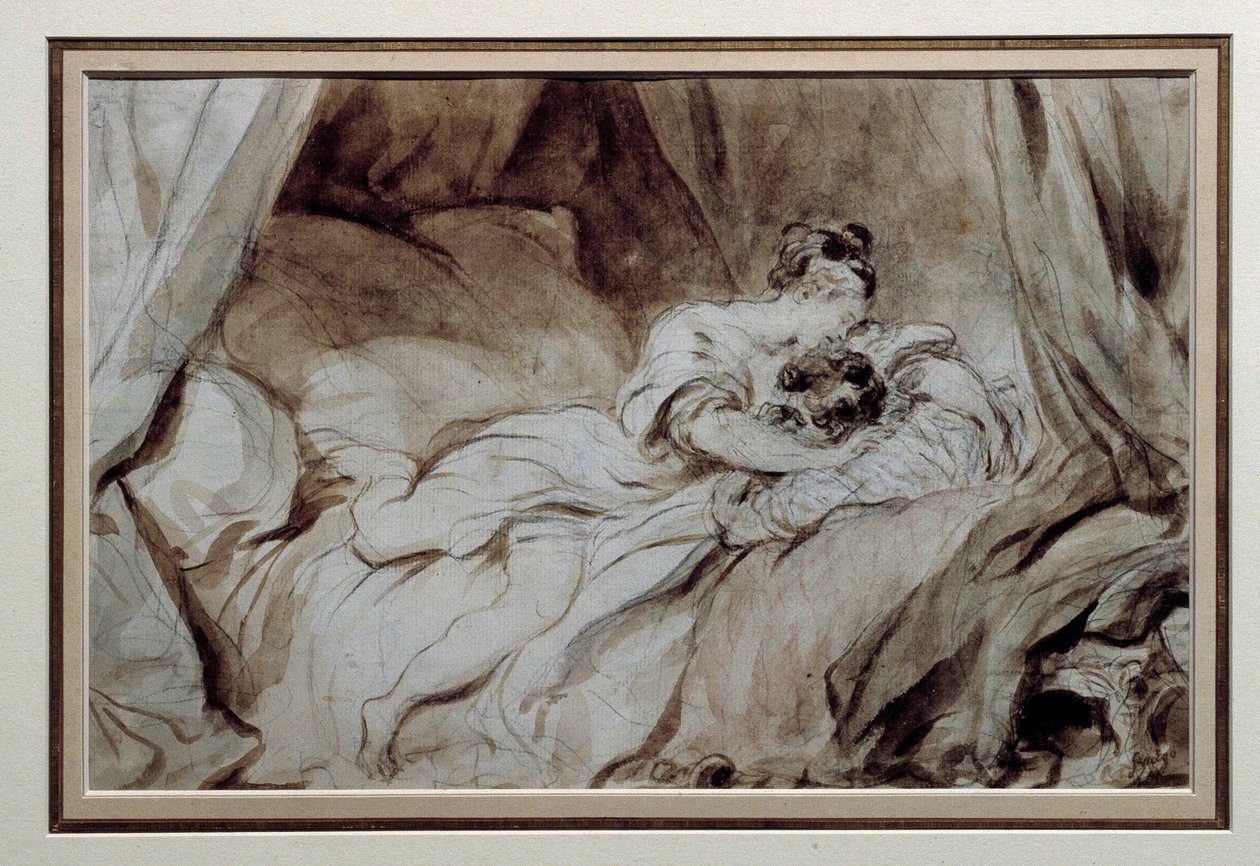 Het gelukkige moment door Jean Honore Fragonard